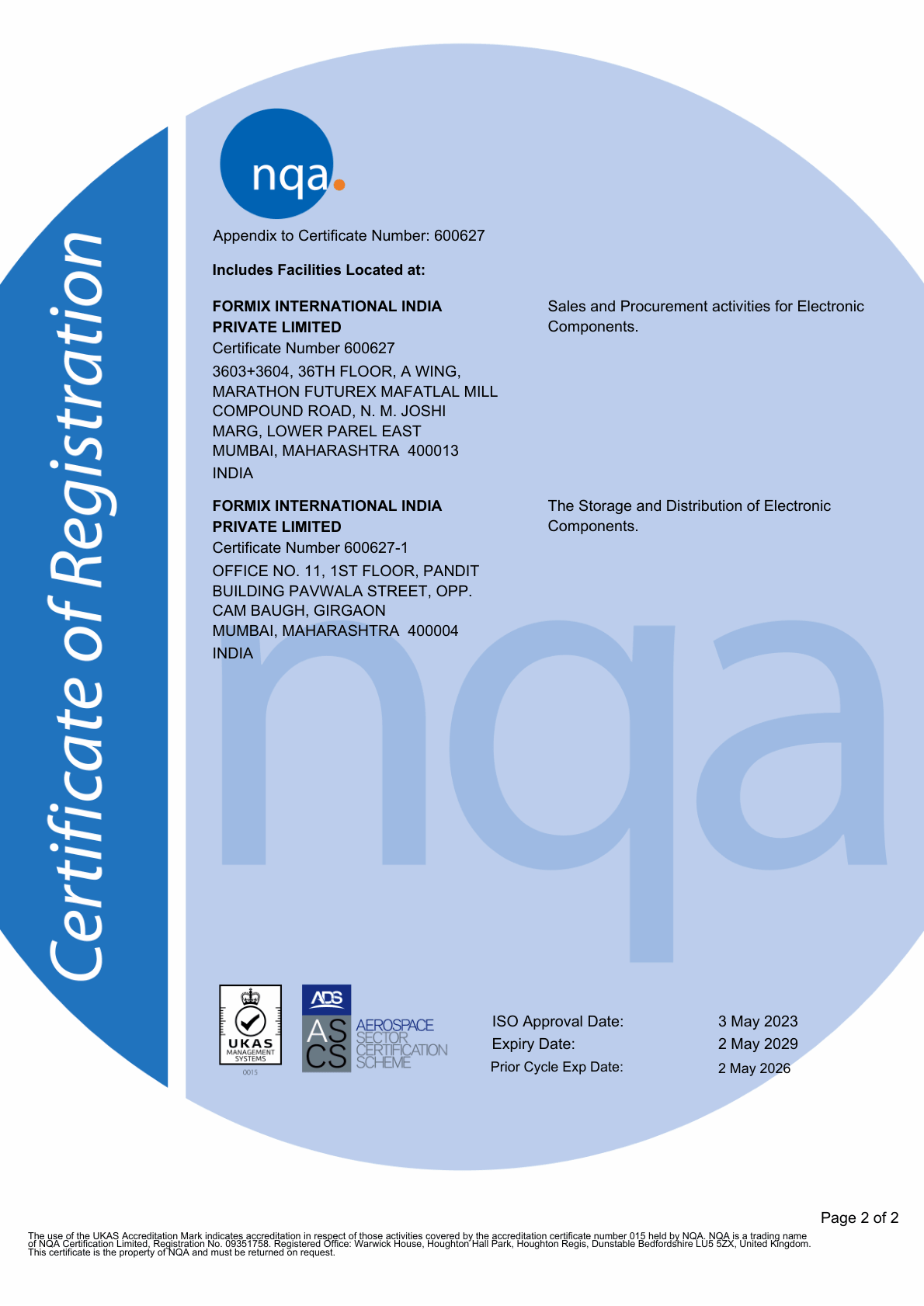 NQA Certified Facilities Appendix